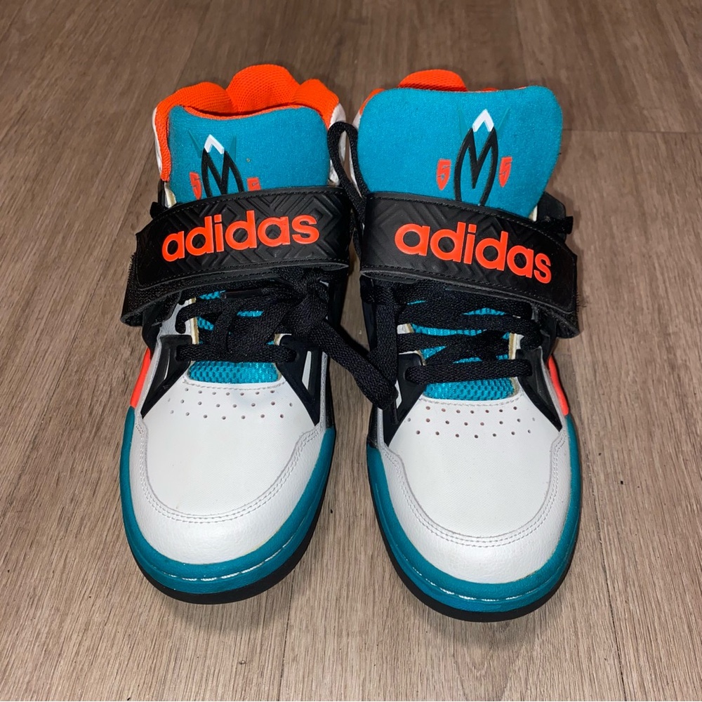 Mens Adidas Mutombo 2 White teal orange size 8.5 - Picture 2 of 12
